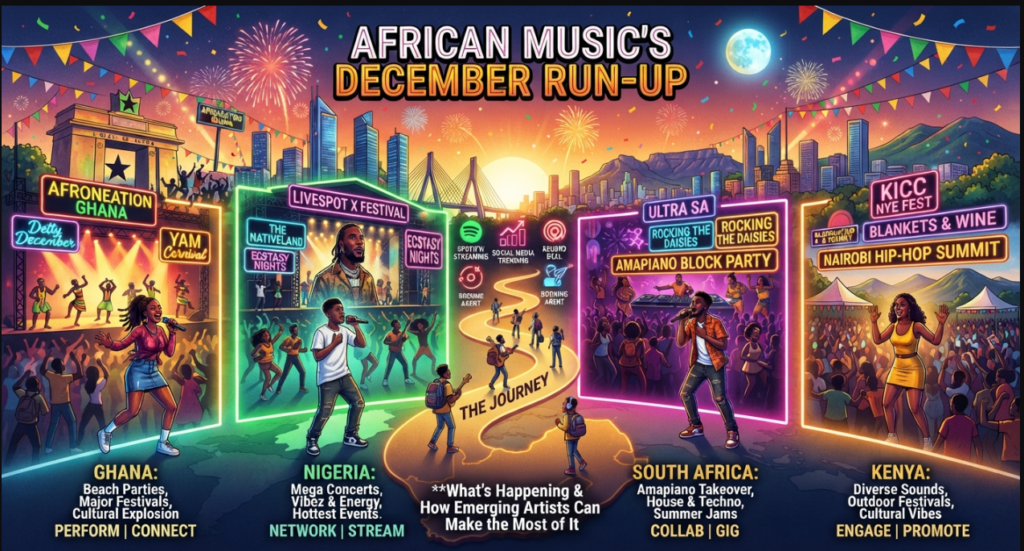 🎵 African Music’s December Run-Up: What’s Happening in Ghana, Nigeria, South Africa and Kenya—and How Emerging Artists Can Make the Most of It